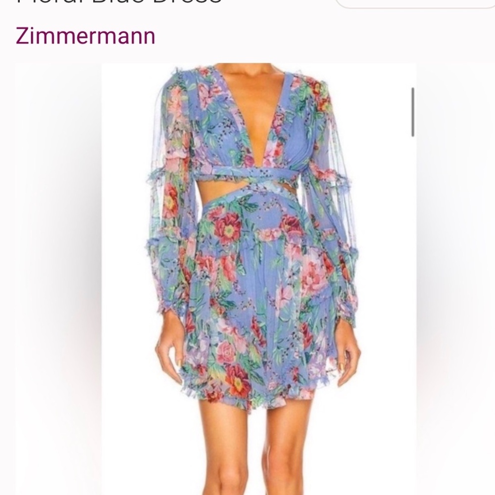 Gorgeous blue floral cut out back romper